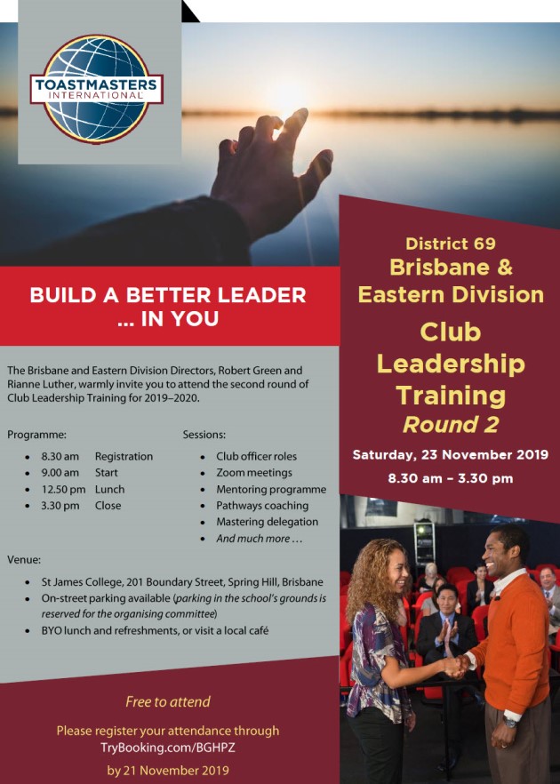 Brisbane Division, 2019–2020 Club Leadership Training, Round 2, Saturday 23 November 2019